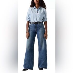 Levi’s 94 Baggy Wide Leg Jeans – Dark Blue – Size 29x33 – Vintage Inspired